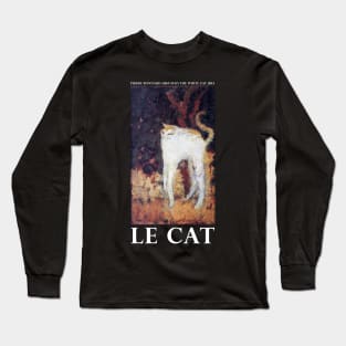 "Le Cat" - Pierre Bonnard (1867-1947) The White Cat 1894 White Captions Long Sleeve T-Shirt